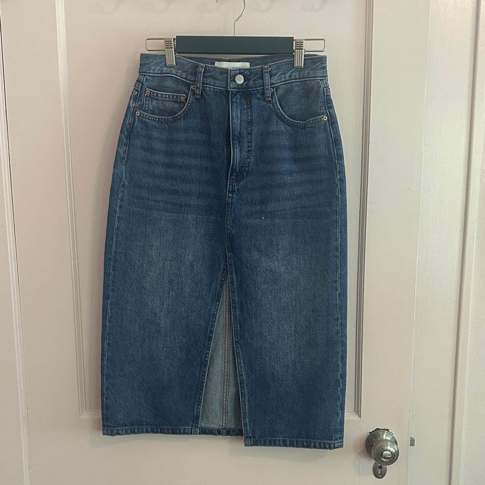 Aritzia Classic Blue Denim Skirt